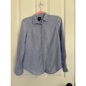 Baird McNutt Irish Linen J.Crew Button Down Shirt Size 4 Blue Perfect Fit